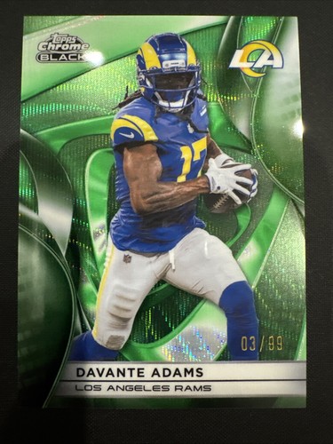2025 Topps Chrome Black Football Davante Adams /99 Green Refractor Rams