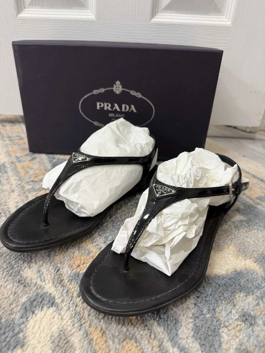 PRADA Women's Patent Leather Sandals Thong for sale | eBay