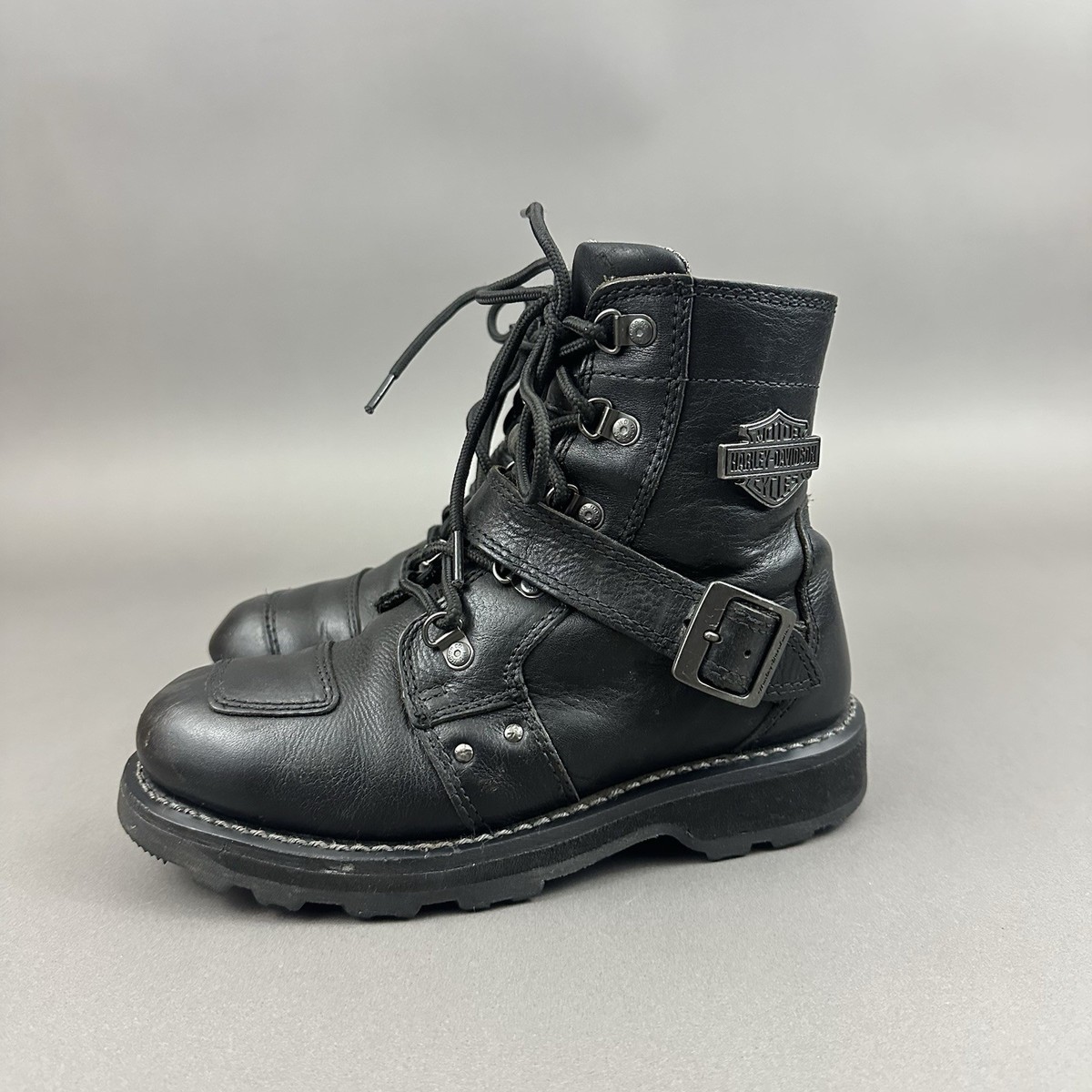Harley Davidson Leather Black Boots Size 7.5 Harley-Davidson® Women main image 3
