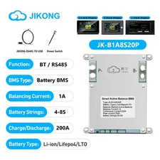 JK BMS B1A8S20P 4-8S 200A LifePo4 Li-Ion Battery with 1A Active Balance LCD Lot