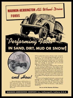 1939 Marmon Herrington AWD Ford Trucks NEW METAL SIGN: 9x12'' Ships Free