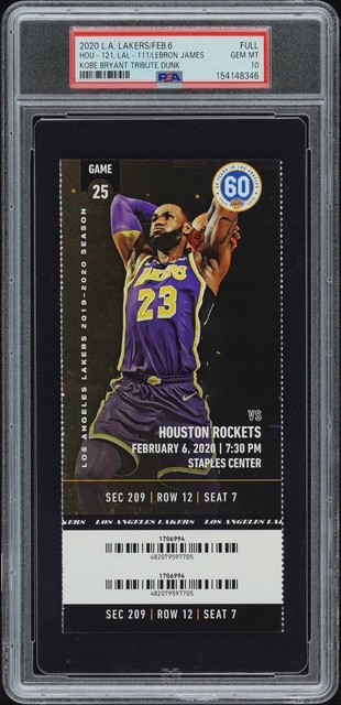 その他 Lebron James Kobe tribute Dunk PSA 9 PSA 10 - LEBRON JAMES KOBE BRYANT TRIBUTE DUNK FULL TICKET 2020