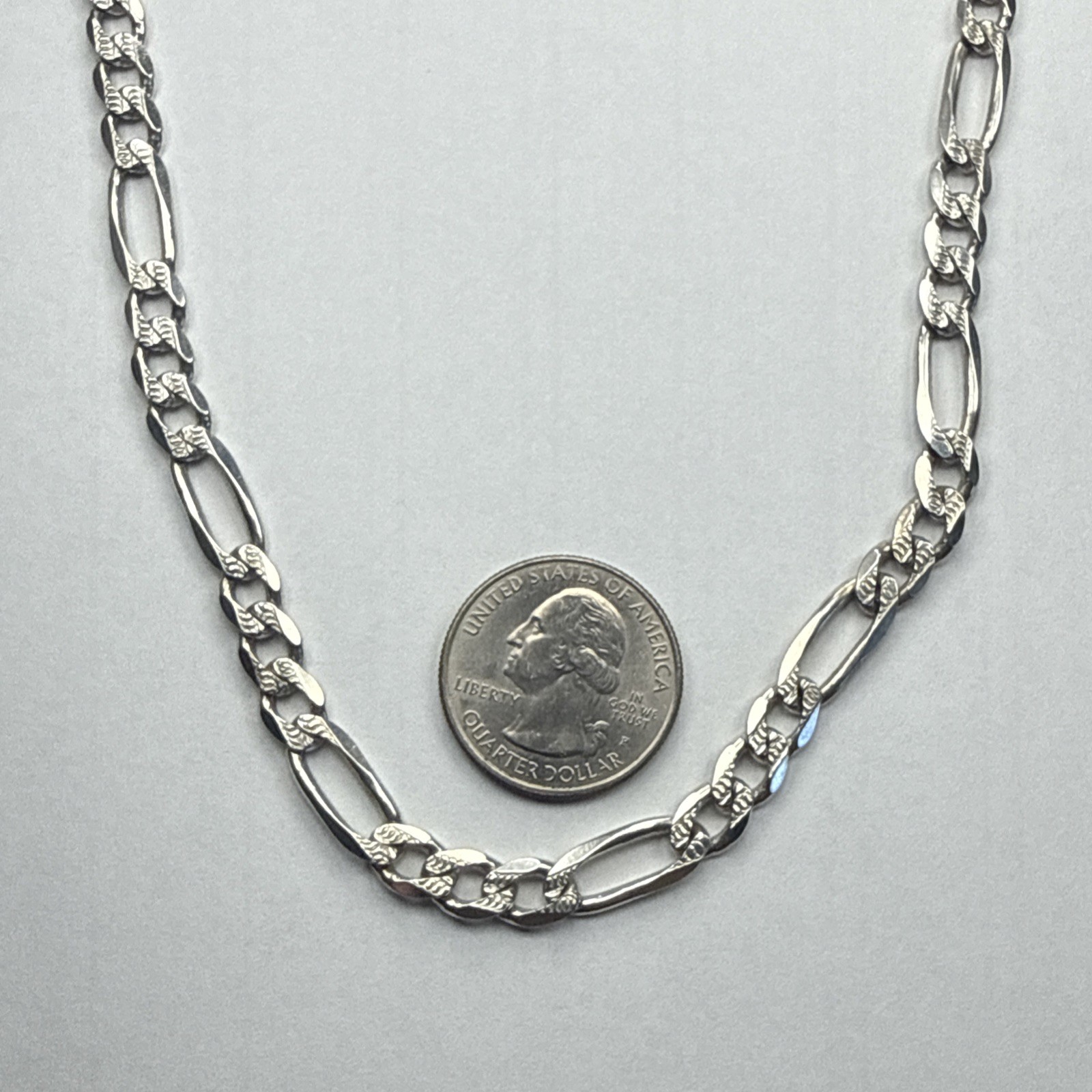 Silverite Solid Sterling Silver Figaro 7mm Link 2… - image 5