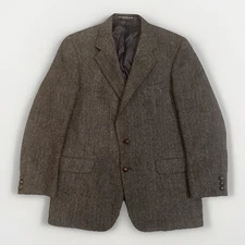 VTG Daks New York Tweed Wool Sports Coat Jacket Size 42R Union Made Herringbone