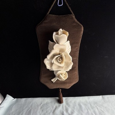 F.A.B. Porcellane Decorative Porcelain Rose Wall Hanging - Capodimonte Italy
