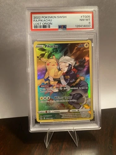 Pikachu TG05/TG30 Swsh11: Lost Origin Trainer Gallery Holo PSA 8