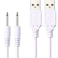 2x USB DC Charging Cable 2.5mm Charging Cord Replacement for Massager Charger