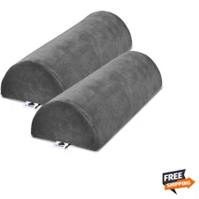 2 Pack Large Half Moon Bolster Pillow for Legs, Knees, Lower Back and Head 2 ...