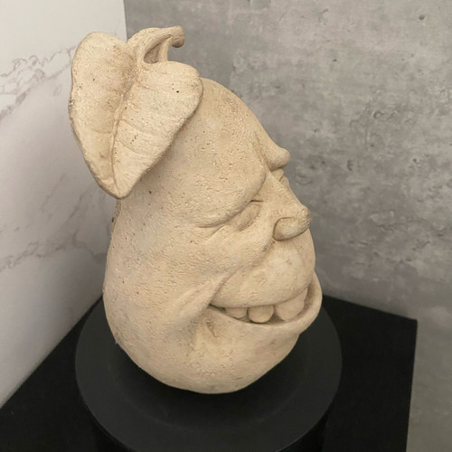 Carruth Studio Handcrafted Stone Peary Winkle Smiling Face Wall 5.5" Sculpture - Picture 10 of 11