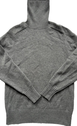 Chloé, Chloe Vintage Pearl Grey Gray 100% Cashmere Turtleneck Sweater Size Medium M