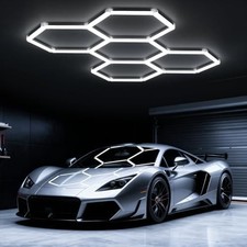 5x Grids LED Lighting Hexagon Light for Home Workshop Garage Gym Honeycomb Lamp