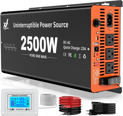 2500W Sump Pump Battery Backup System with LCD Remote Control & Pure Sine Wave