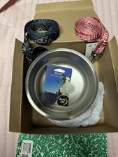 Plat bol à eau en acier inoxydable pour chien/chat nourriture/boire