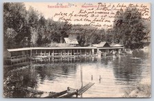 Antique Romania Postcard Szovatafurdo Magyarosito Lake 1912