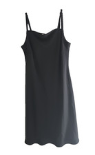 Y2K VTG Preppy Evan Picone Black Strappy Party A-Line Dress Womans Size 10P