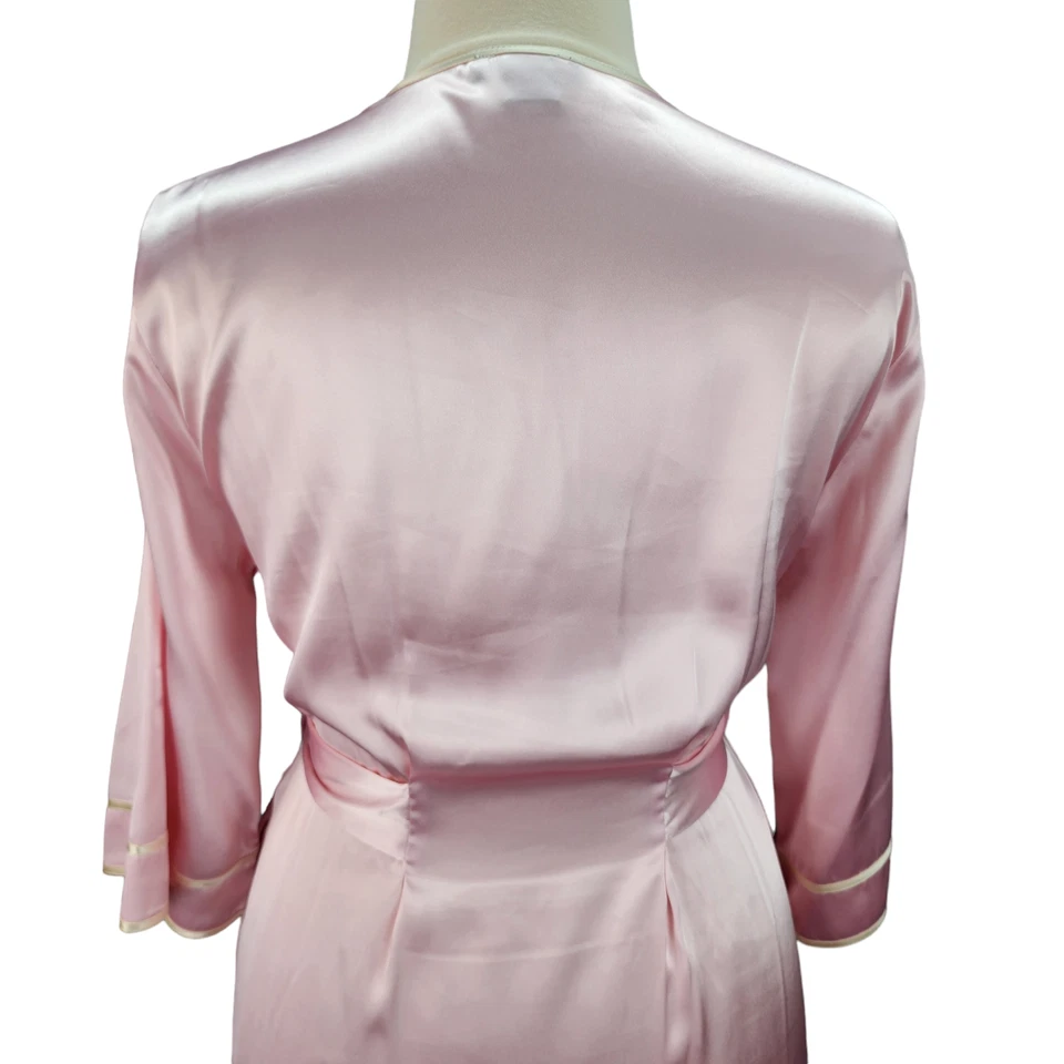 Jones New York Bata Mujer’s GRANDE–XL | Rosa Satén Cinturón Bata Lencería Sexy Foto 4 de 4