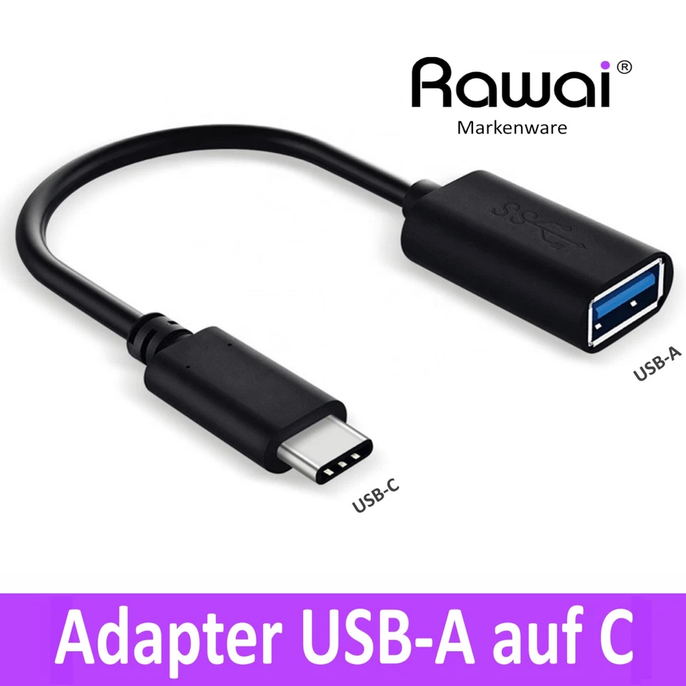 USB-C Adapter zu USB-A Buchse Kabel OTG Stecker für Samsung Handy Huawei Mac Lap