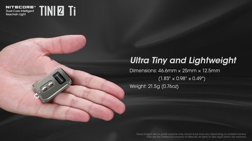 NiteCore TINI2 Ti Titanium Alloy 550 Lumens USB-C Rechargeable Keychain Light - Picture 8 of 12