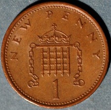 United Kingdom 1 New Penny 1976 Elizabeth II KM# 915