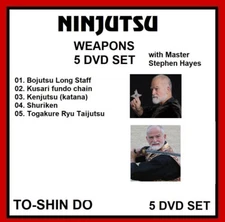NINJUTSU WEAPONS 5 DVD SET bojutsu kenjutsu kusari-fundo senban taijutsu