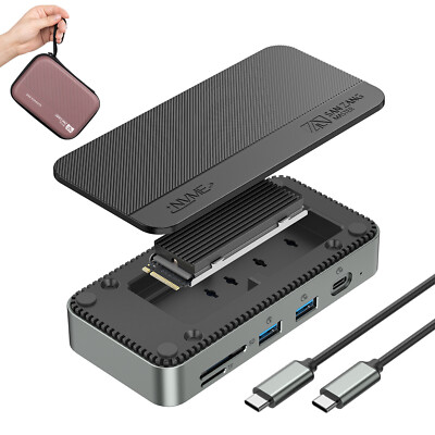 10 IN 1 M.2 NVMe SATA NGFF SSD-Gehäuse Adapter USB HUB Docking Stationen DE