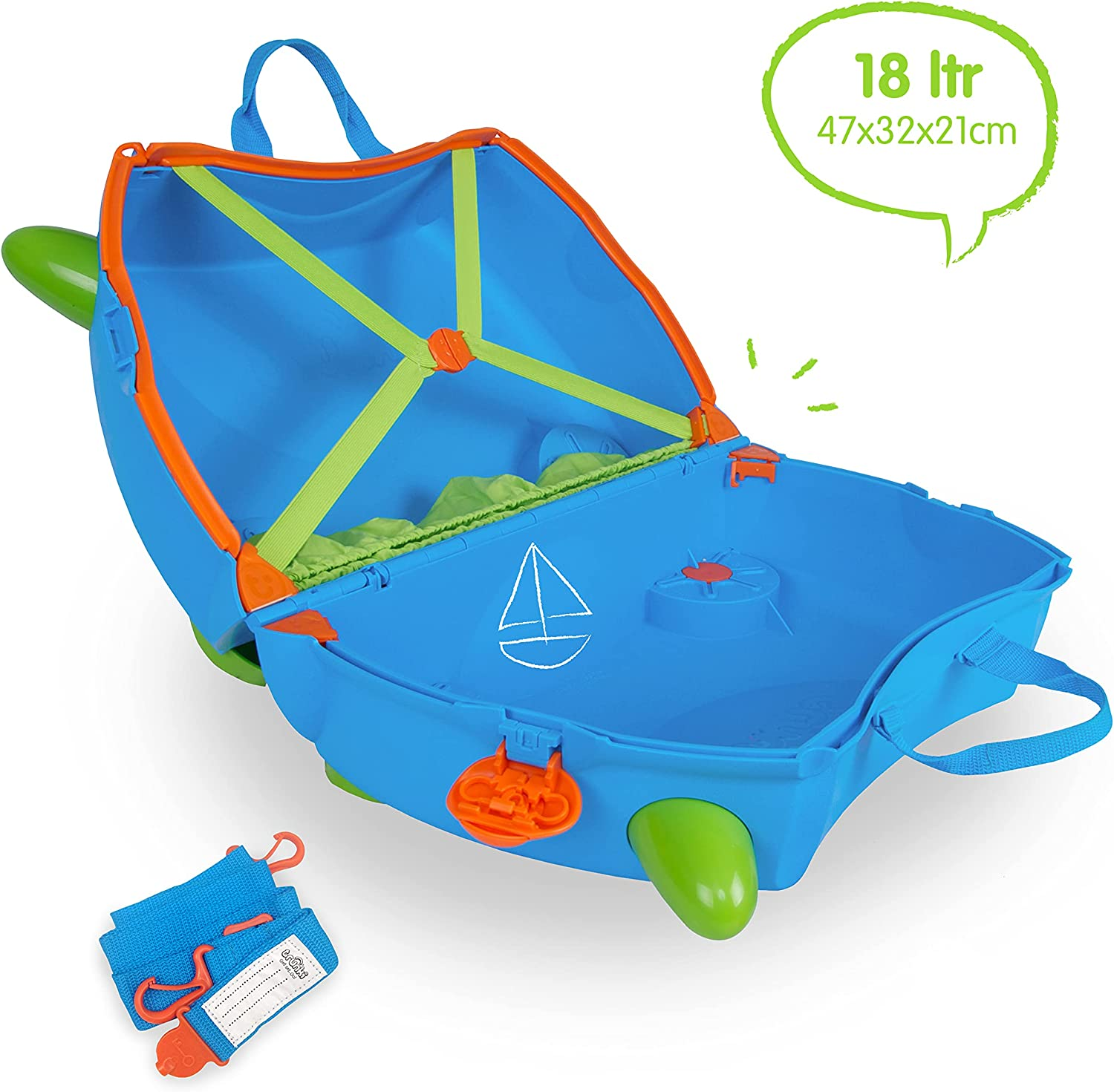 Children’S RideOn Suitcase and Kid'S Hand Luggage Terrance (Blue) eBay