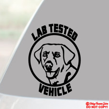 LAB TESTED VEHICLE Vinyl Decal Sticker Car Window Bumper Dog LABRADOR RETRIEVER