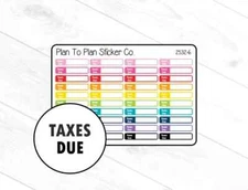 2532-6~~Taxes Due Boxes Planner Stickers.