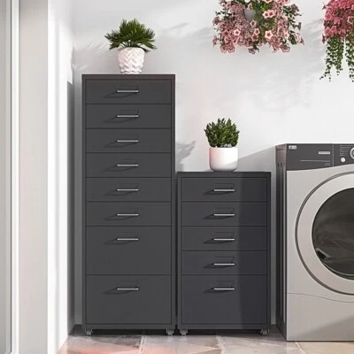 MIRROR-SPECIALIST 3-10 Drawer Metal Filing Cabinet Cupboard on Castors Cabinet Storage Home Office