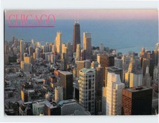Postcard Sears Tower Observatory Downtown Lake Michigan John Hancock Center USA