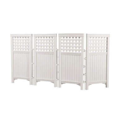 Suncast Fs4423 Outdoor 4 Panel Screen Enclosure, Resin, 44 In H, White