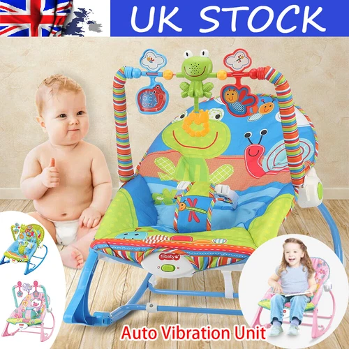 Baby Music Bouncer Seat Newborn Infant Toddler Rocker Vibration Rocking Chair UK - Picture 1 of 26