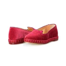 Flats Shoes Charlotte Olympia Girls "INCY VENETIAN CATS" Raspberry Velvet Ballet