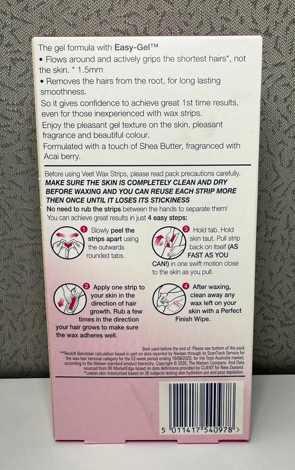 Veet Easy Gel - Tiras de cera para piernas - 40 unidades Foto 2 de 4