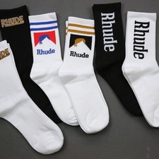 NEW Men Women Trend RHUDE High Quality Leisure Middle Tube Cotton Socks Gift