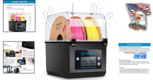 Large 3D Filament Dryer and Storage Box for Moisture-Free 3D Printing Essentials - Picture 2 of 11