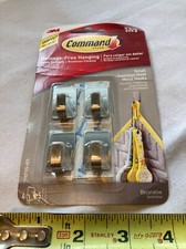 3M Command 7031SS-4ES Damage Free Hanging Small Stainless Steel Metal Hooks NEW