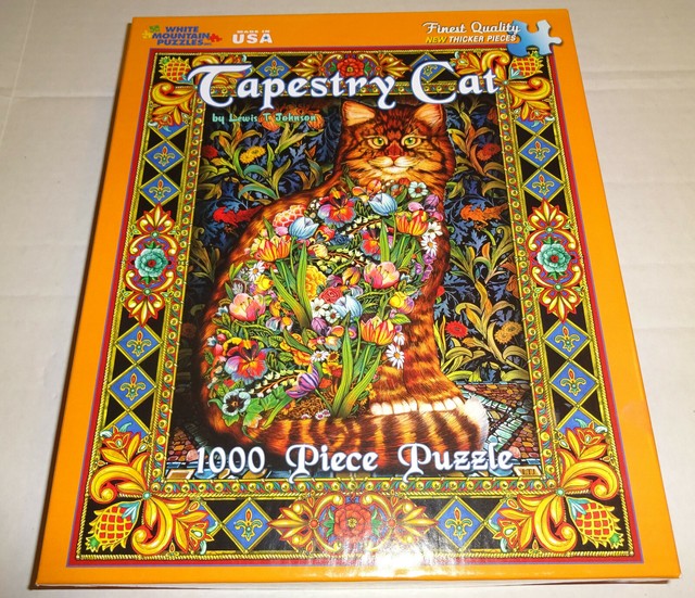 WHITE MOUNTAIN TAPESTRY CAT BY LEWIS T. JOHNSON 1000 PIECE ...