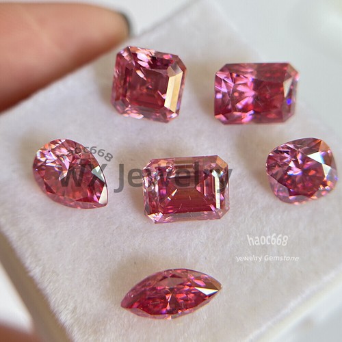 Moissanita rosa moissanita piedras sueltas GRA Multiforma corte brillante VVS joyería - Imagen 4 de 25