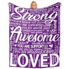 Get Well Soon Blanket for Women,Feel Better Gifts for Mom Sick Purple