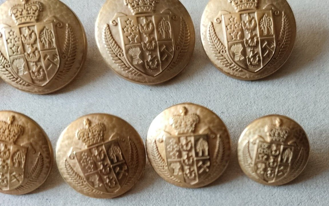 10 Trachtenknöpfe Gold Vintage Für Dirndl & Lederhosen | Metall Schnallen Alpen Style