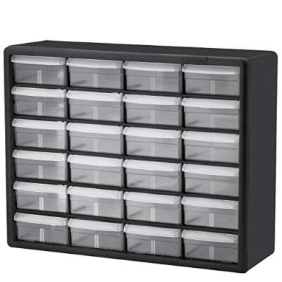 Akro-Mils 10124 24 Drawer Plastic Parts Storage Hardware and Craft Cabinet, 2...