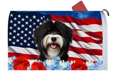 Tibetan Terrier Patriotic Mail Box Cover