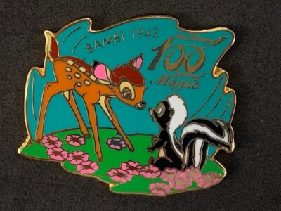 Walt Disney 100th Years バンビ ピンバッジ Disney Japan M&P Store - 100 Years of Magic - Bambi & Flower Pin