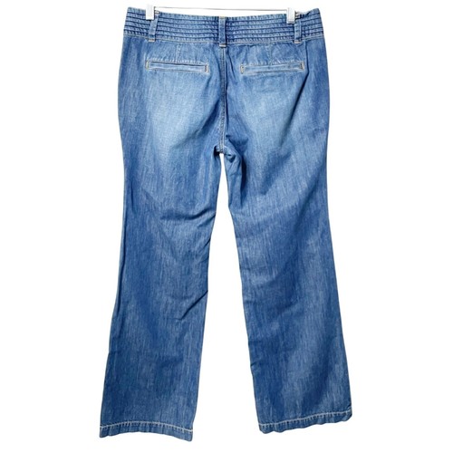 Ann Taylor Loft Jeans Women's 6 Straight Leg Pants Blue Denim Pockets Cotton - Picture 2 of 6