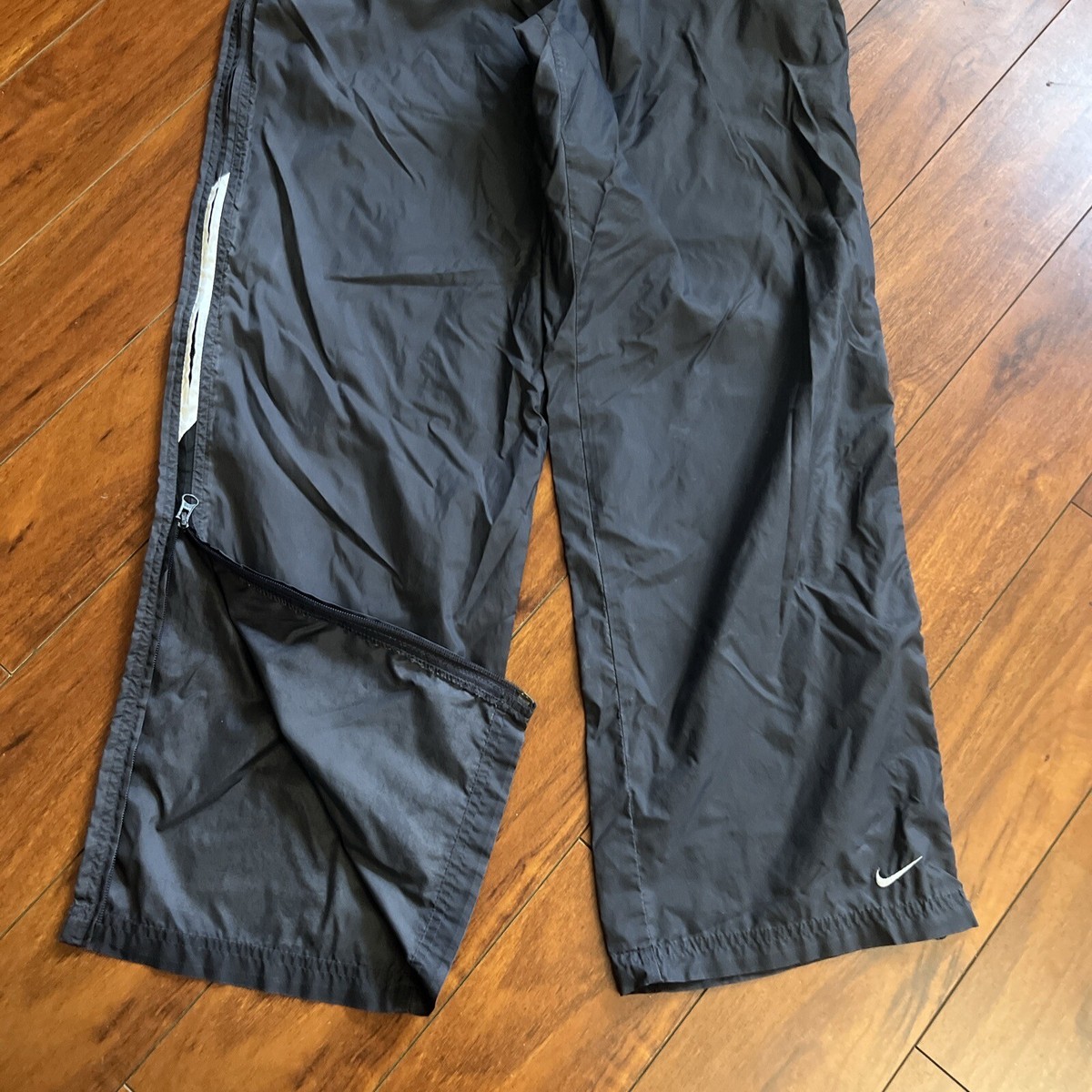 VTG 90s Nike Full Side-Zip Away Gray Swishy Track Pants