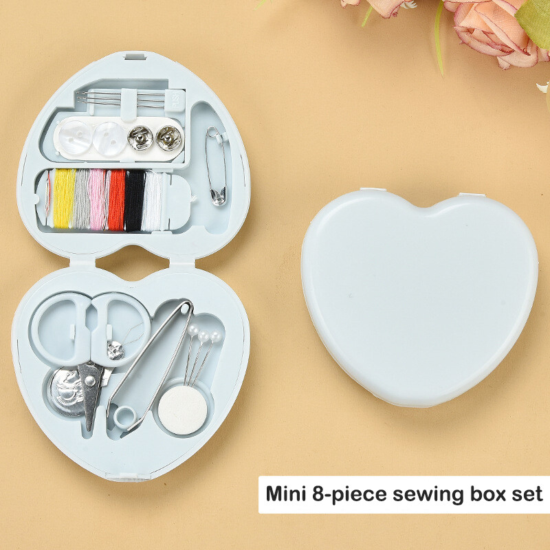 1Box Mini Sewing Box Household Button Scissor Pin Storage Box Travel