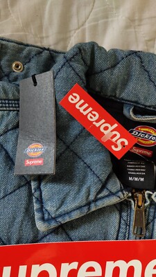 SUPREME x Dickies Quilted Work Jacket Denim. Size Medium