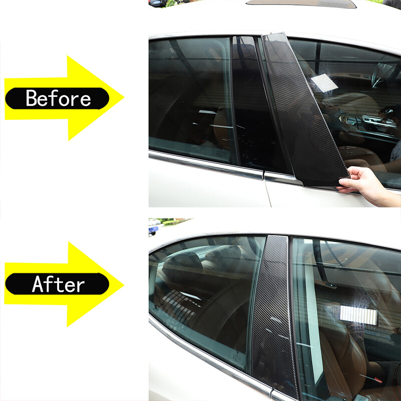 Real Carbon Fiber Window B Pillar Post Panel Cover For Maserati Ghibli 2014-2021