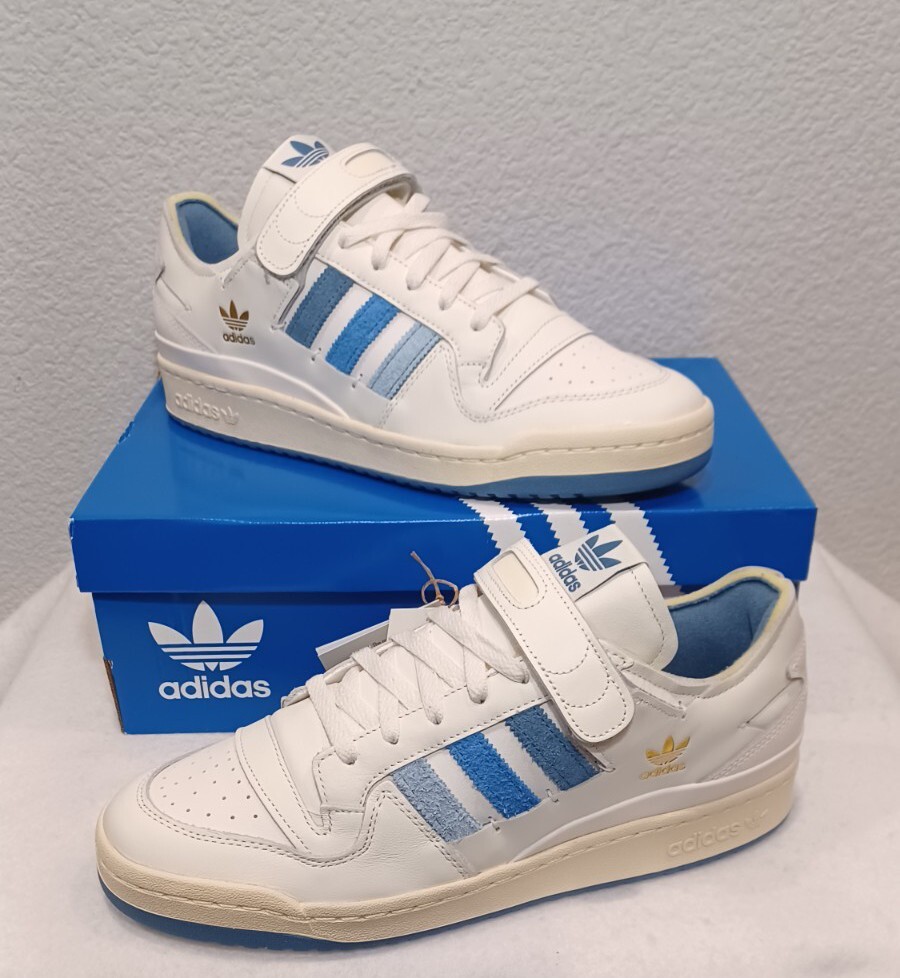 New Adidas Originals Forum 84 Low Shoes~ White/Pulse Blue (GW4333